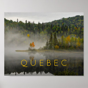 Quebec Landscape Herfst Lake met Fog Fine Art Phot Poster