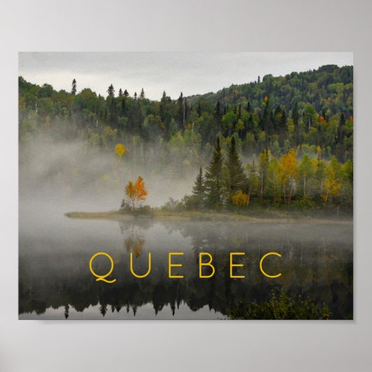 Quebec Landscape Herfst Lake met Fog Fine Art Phot Poster (Voorkant)