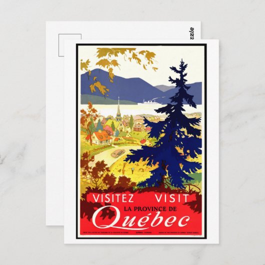 Quebec, landschap, Canada, natuur, oldtimers Briefkaart (Voorkant / Achterkant)