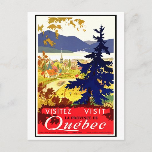 Quebec, landschap, Canada, natuur, oldtimers Briefkaart (Voorkant)