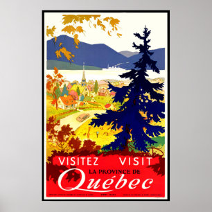 Quebec, landschap, Canada, natuur, oldtimers Poster
