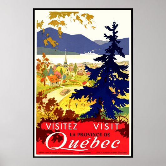 Quebec, landschap, Canada, natuur, oldtimers Poster (Voorkant)