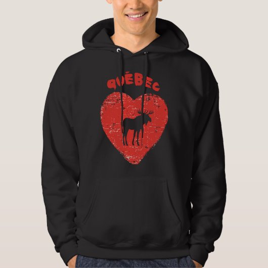 Quebec Liefde Moose Hart Hoodie (Voorkant)