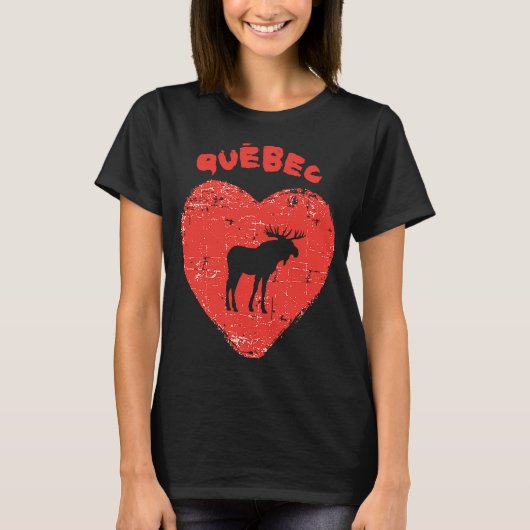 Quebec Liefde Moose Hart T-shirt (Voorkant)