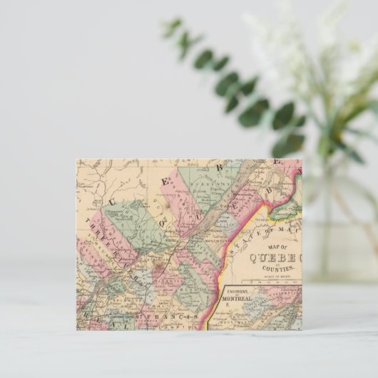 Quebec Map door Mitchell Briefkaart (Staand voorkant)