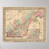 Quebec Map door Mitchell Poster (Voorkant)