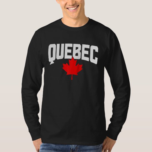 Quebec Maple Leaf Canada Canadian Flag Pride Ragla T-shirt (Voorkant)