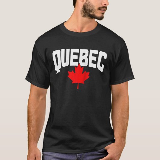 Quebec Maple Leaf Canada Canadian Flag Pride Ragla T-shirt (Voorkant)