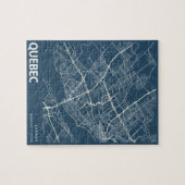 Quebec Minimalist City Map Line Art in Blue Legpuzzel (Horizontaal)