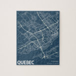 Quebec Minimalist City Map Line Art in Blue Legpuzzel<br><div class="desc">Quebec Canada Minimalist City Map Line Art in Blue Puzzle</div>