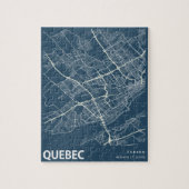 Quebec Minimalist City Map Line Art in Blue Legpuzzel (Verticaal)