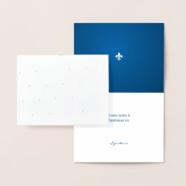 Québec Motif Fleur de lys française encre argentée Folie Kaarten