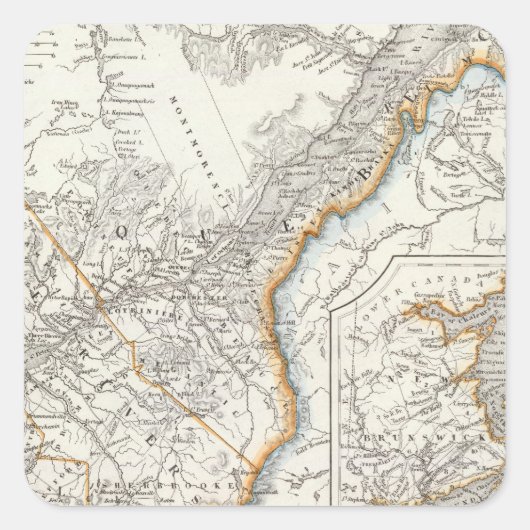 Quebec, Nova Scotia, New Brunswick Vierkante Sticker (Voorkant)