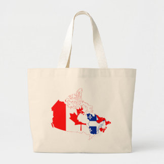 Quebec onder Canadese vlag, kaart Grote Tote Bag