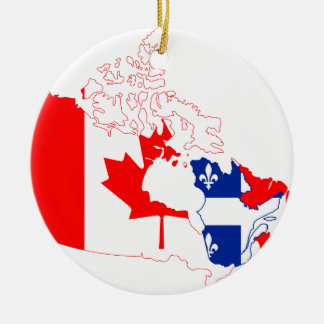 Quebec onder Canadese vlag, kaart Keramisch Ornament