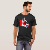 Quebec onder Canadese vlag, kaart T-shirt (Voorkant volledig)