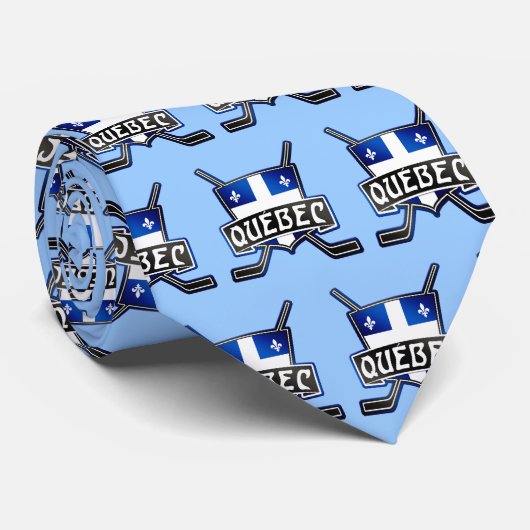 Quebec Province Vlag Hockey Stropdas (Opgerold)