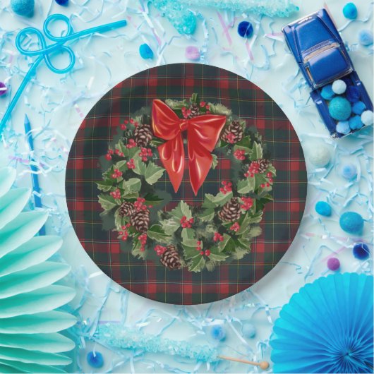 Quebec Provincial Tartan Kerstmis Papieren Bordje (Feest)