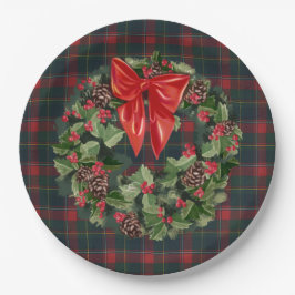 Quebec Provincial Tartan Kerstmis Papieren Bordje