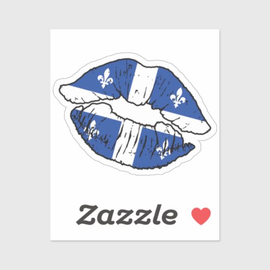 Quebec Quebecer Lipstick Liefde Vlag Sticker (Vel)