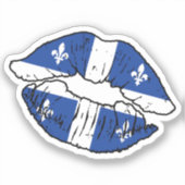 Quebec Quebecer Lipstick Liefde Vlag Sticker (Voorkant)