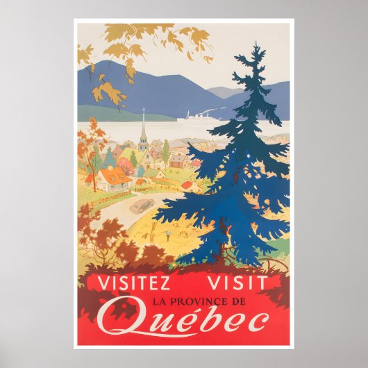 Quebec Reisposter Vintage Canada Kunstprint Poster (Voorkant)