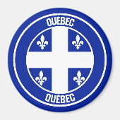 Quebec Round Emblem Magneet (Voorkant)