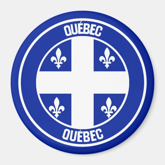 Quebec Round Emblem Magneet (Voorkant)