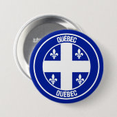 Quebec Round Emblem Ronde Button 7,6 Cm (Voorkant /achterkant)