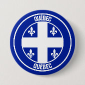 Quebec Round Emblem Ronde Button 7,6 Cm (Voorkant)