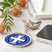 Quebec Round Emblem Sleutelhanger (Zijkant)