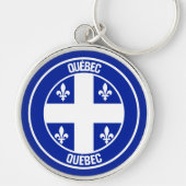 Quebec Round Emblem Sleutelhanger (Voorkant)