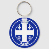 Quebec Round Emblem Sleutelhanger (Voorkant)