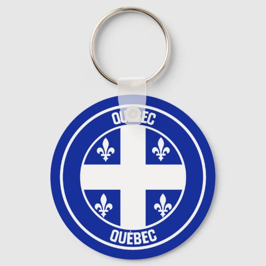 Quebec Round Emblem Sleutelhanger (Voorkant)
