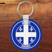 Quebec Round Emblem Sleutelhanger (Voorkant)
