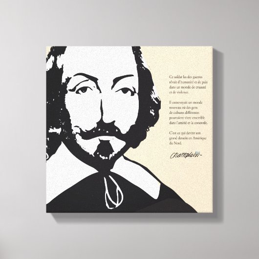 Québec Samuel de ChamPlain 1608 Citation Français Canvas Afdruk (Voorkant)