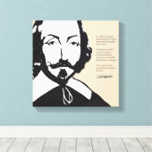 Québec Samuel de ChamPlain 1608 Citation Français Canvas Afdruk (Insitu (Houten vloer))