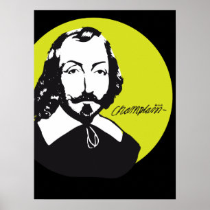 Québec Samuel de Champlain 1608 Nieuw-Frankrijk Poster