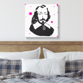 Québec Samuel de Champlain 1608 Roze Letter Frans Canvas Afdruk (Insitu (Slaapkamer))