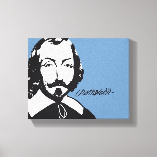 Québec Samuel de ChamPlain 1608 Signature Français Canvas Afdruk (Voorkant)