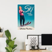 Quebec Ski-poster Canada Reis Kunst Chateau Poster (Thuiskantoor)