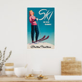 Quebec Ski-poster Canada Reis Kunst Chateau Poster (Keuken)