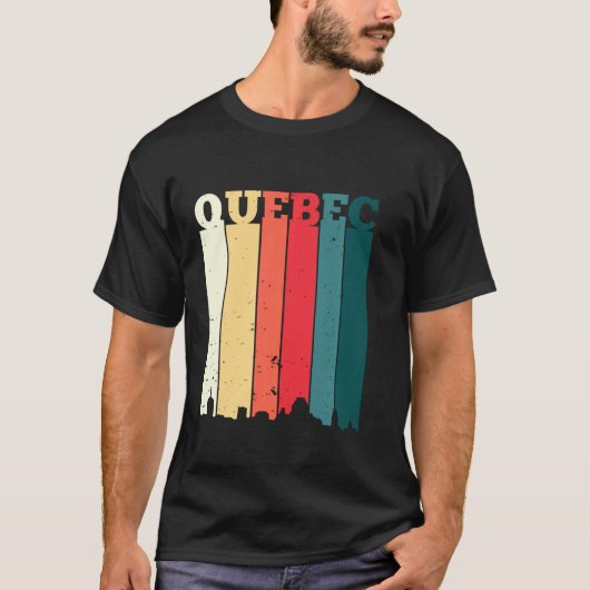 Quebec Skyline Canada Pride Vacation Travel Canadi T-shirt (Voorkant)