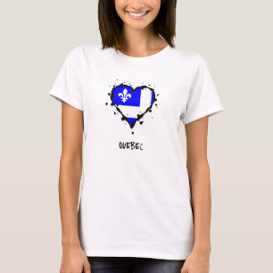 Quebec Splatter Heart T-shirt