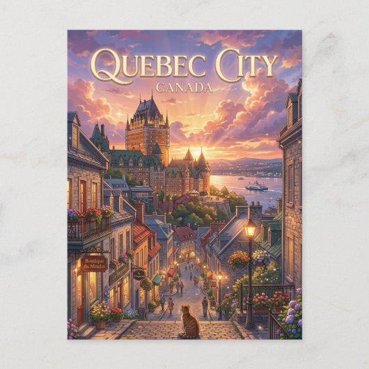 Quebec Stad Canada Briefkaart (Voorkant)