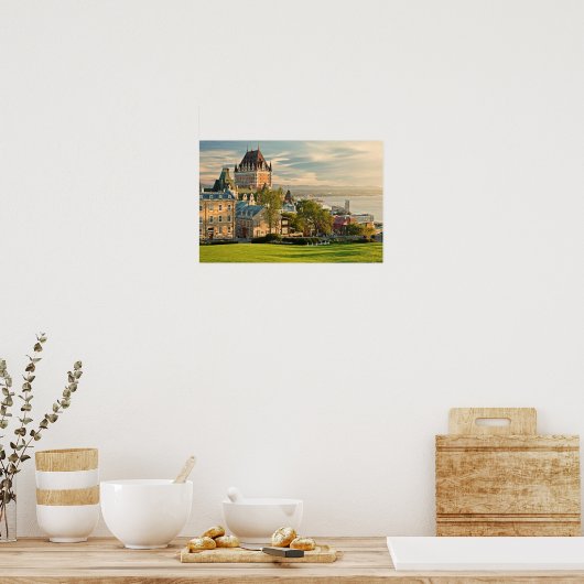 Quebec Stad Canada gestileerd Poster (Keuken)