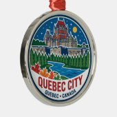 Quebec Stad Canada Metalen Ornament (Rechts)