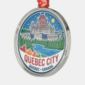 Quebec Stad Canada Metalen Ornament (Links)