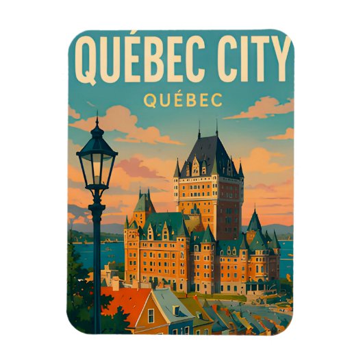 Quebec Stad Canada Oude Stad Kasteel Reizen Magneet (Verticaal)