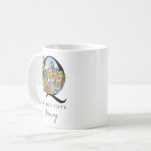 Quebec Stad Monogram Letter Q Persoonlijk Geschenk Koffiemok (Voorkant links)